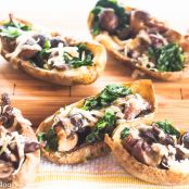 Baked Potato Skins, Mixed Mushrooms, Cheeses, Greens