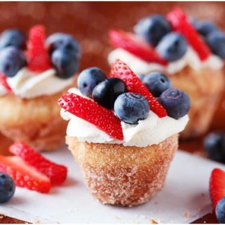 STRAWBERRY SHORTCAKE DOUGHNUT MUFFINS