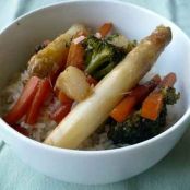 Fried rice with spring vegetables