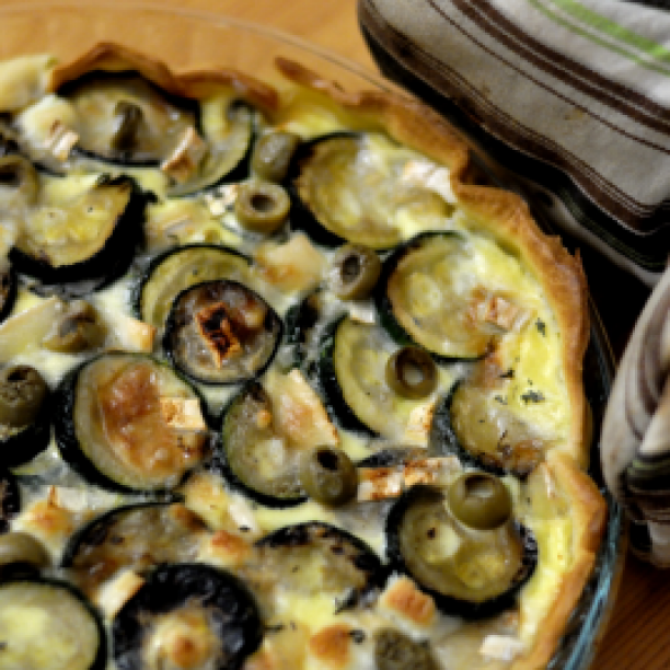 Zucchini and goat cheese tart