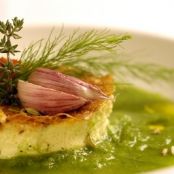 Garlic Flan in Parsley Emulsion