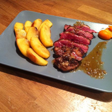 Duck breast with honey