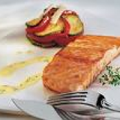 Salmon with truffle cream.