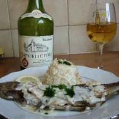 Trout with yellow wine