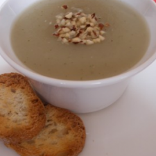 Jerusalem Artichoke Soup with Mint Croutons