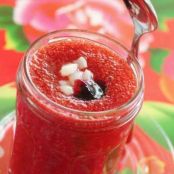 Fruit Gazpacho with Jam and Fresh Strawberries