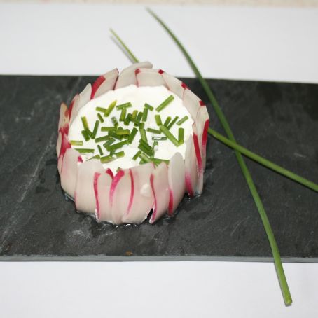 Radish and goat cheese