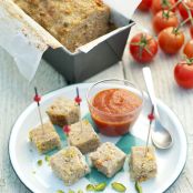 Veal meatloaf with tomato confit and pistachios