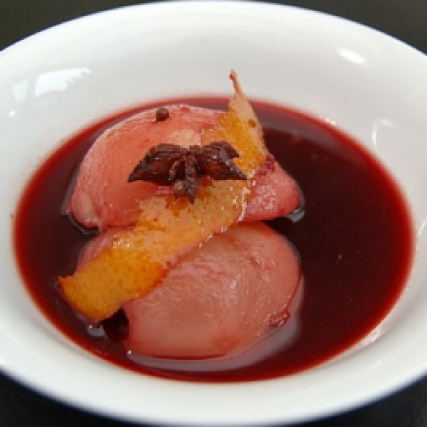 Pears Poached in Red Wine