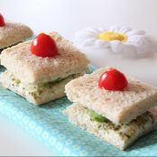 Cucumber, Cream Cheese & Pesto Sandwiches