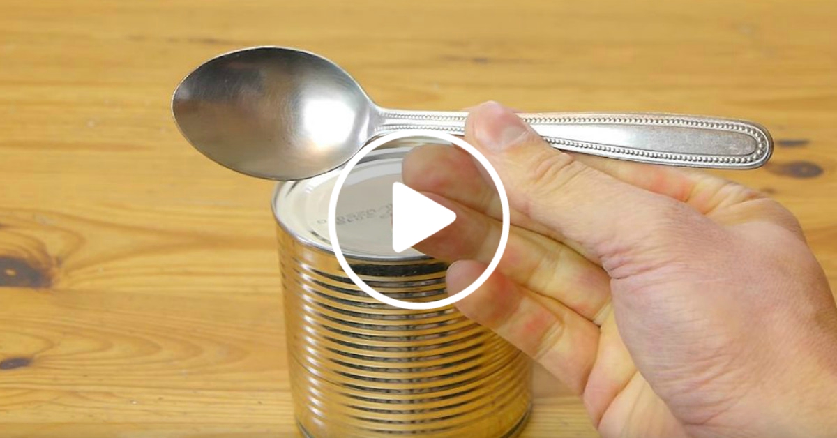 No can opener? Here's how to open a can with just a spoon